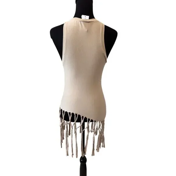 New TOPSHOP NORDSTROM Women's Stone Macrame Style Tank Top Size 8-10 - Picture 6 of 9